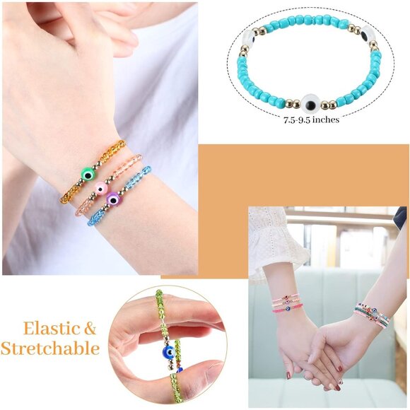 96Pcs Colorful Evil Eye Bracelets Gift Set for Women & Men - Picture 2 of 7